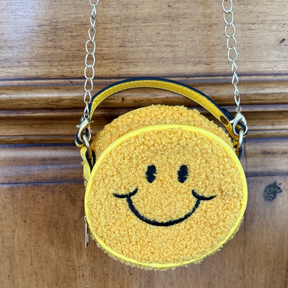 Yellow Smiley Face Crossbody Bag